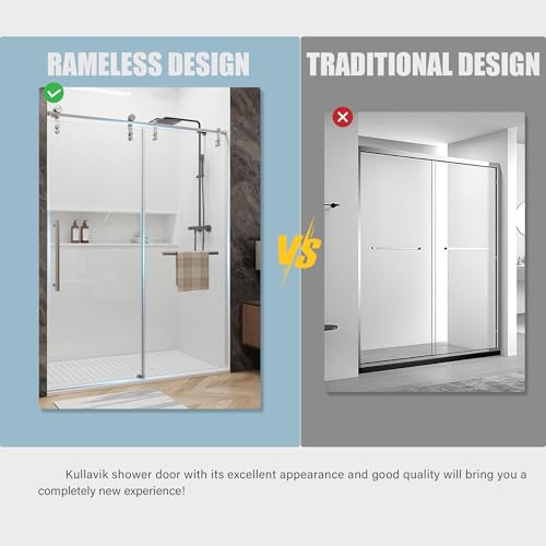 Kullavik Frameless Shower Door 56-60" view 5