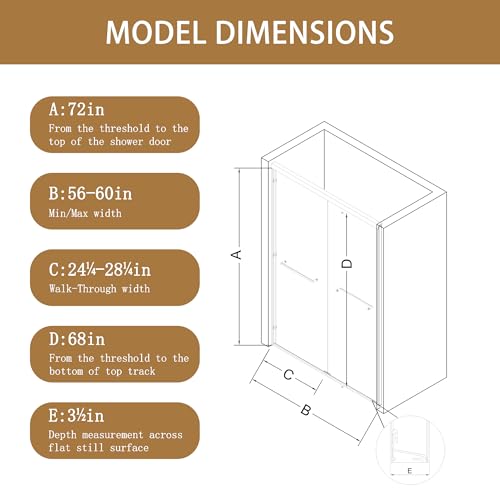 Shower Doors 56–60" W x view 5