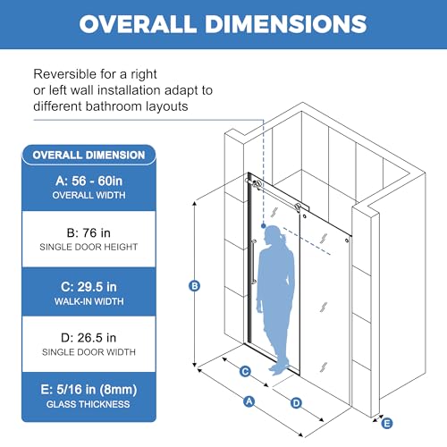 BoBliss Frameless Sliding Glass Shower view 2