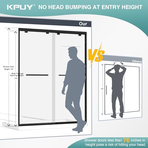 KPUY Glass Shower Door 55-60" view 2