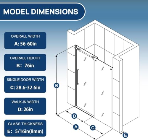 Botwinkle Shower Door 56-60" W view 2