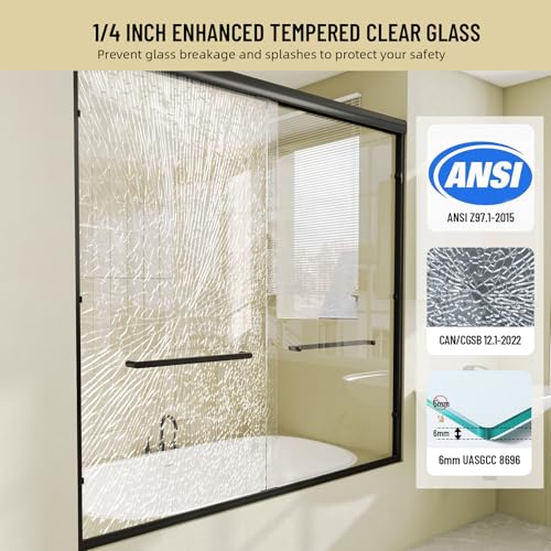 Tub Glass Shower Doors 56" view 4