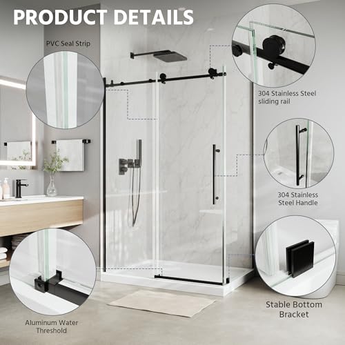 ComfyStyle Frameless Corner Shower Enclosure view 5