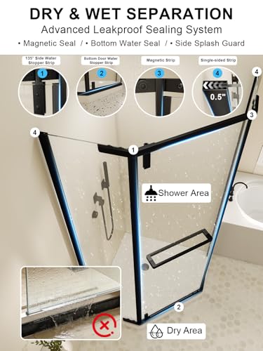 Neo-Angle Corner Shower Door 36" view 4