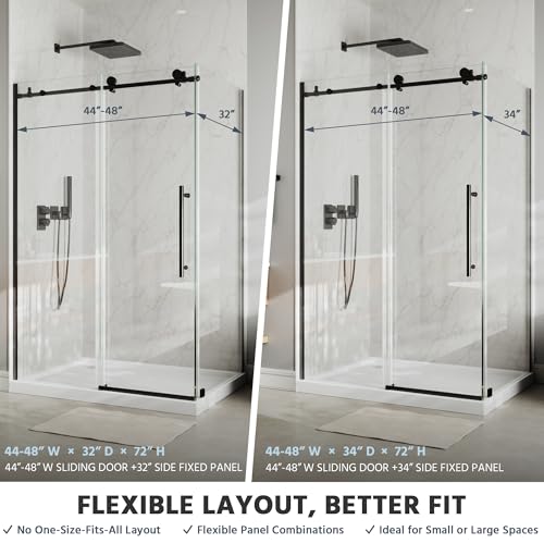ComfyStyle Frameless Corner Shower Enclosure view 4